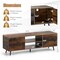 Media Console Table with 2 Side Cabinets with Doors and 3-Position Adjustable Shelf